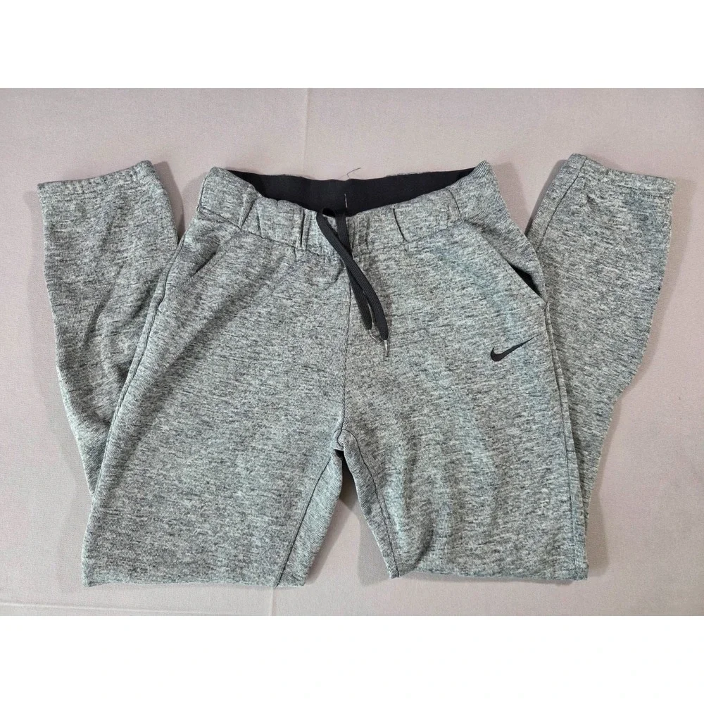 Nike Joggers Womens Extra Small Heather Gray Therma Training Pants Zipper Legs